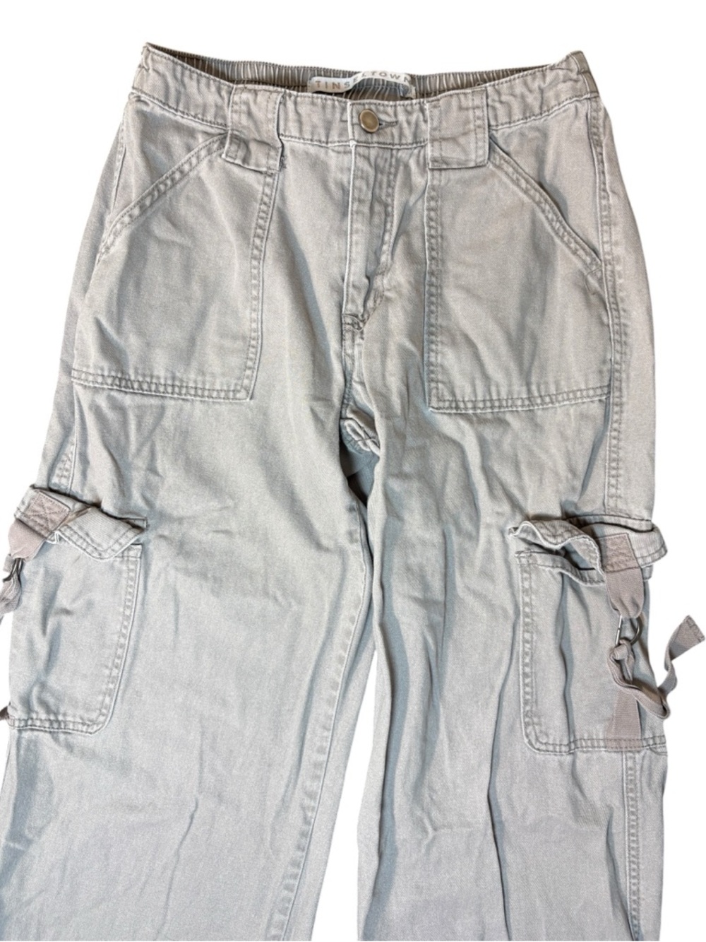 Tinseltown Beige Cargo Pants Wide Leg Utility Y2K Style Size M 7/9